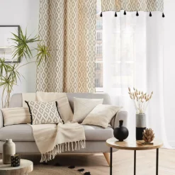 Plaid Et Jeté|DOUCEUR D'INTERIEUR Plaid coton (125 x 150 cm) Doreline Ecru