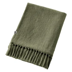 Plaid Et Jeté|Couvre-Lit Et Édredon|L'EFFET PAPILLON Plaid coton (180 x 220 cm) Sixtine Vert romarin