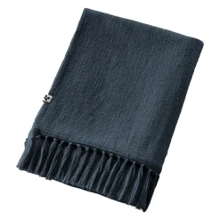 Plaid Et Jeté|Couvre-Lit Et Édredon|L'EFFET PAPILLON Plaid coton (180 x 220 cm) Sixtine Bleu nuit