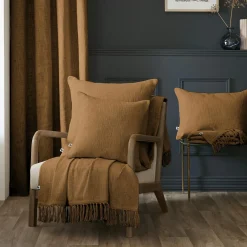 Plaid Et Jeté|Couvre-Lit Et Édredon|L'EFFET PAPILLON Plaid coton (180 x 220 cm) Sixtine Camel