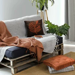 Plaid Et Jeté|Couvre-Lit Et Édredon|ENJOY HOME Plaid coton recyclé (130 x 160 cm) Dune Gris clair