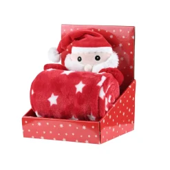 Plaid, Coussin Et Tapis De Noël|STOF Plaid de Noël (100 x 75 cm) et peluche Edgard Rouge