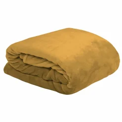 Plaid Et Jeté|LOVELY CASA Plaid doux (160 cm) Doudou Camel