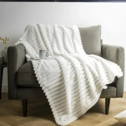 Plaid Et Jeté|EMINZA Plaid doux (125 x 150 cm) Dune Ivoire