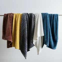 Plaid Et Jeté|EMINZA Plaid doux (125 x 150 cm) Dune Jaune