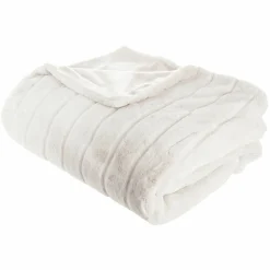 Plaid Et Jeté|ATMOSPHERA Plaid doux (180 x 230 cm) Manoir Blanc