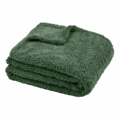 Plaid Et Jeté|LOVELY CASA Plaid doux (180 x 220 cm) Montreal Vert romarin