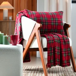 Plaid Et Jeté|STOF Plaid doux (130 x 160 cm) Willis Rouge