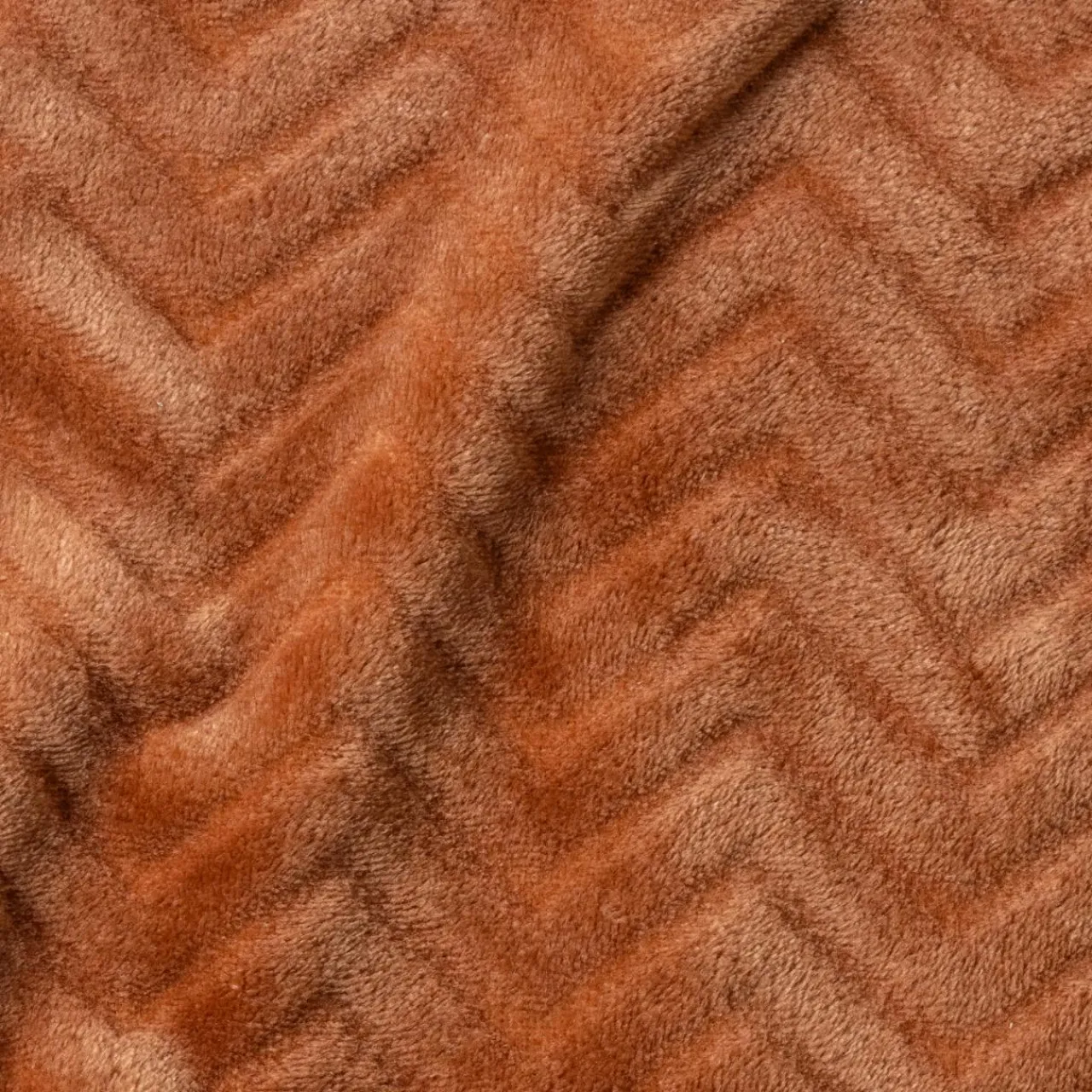 Plaid Et Jeté|EMINZA Plaid doux flanelle (125 x 150 cm) Zag Cuivre