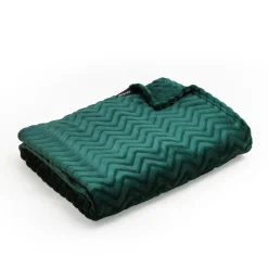 Plaid Et Jeté|EMINZA Plaid doux flanelle (180 x 230 cm) Zag Vert
