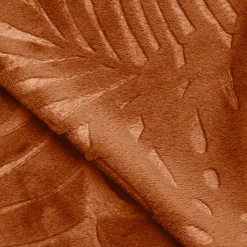 Plaid Et Jeté|EMINZA Plaid doux flanelle (130 x 180 cm) Flore Cuivre