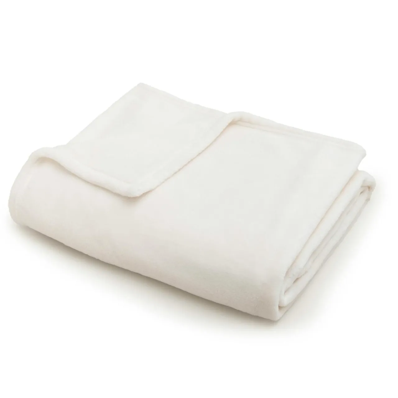 Plaid Et Jeté|EMINZA Plaid doux flanelle (125 x 150 cm) Didou Ivoire