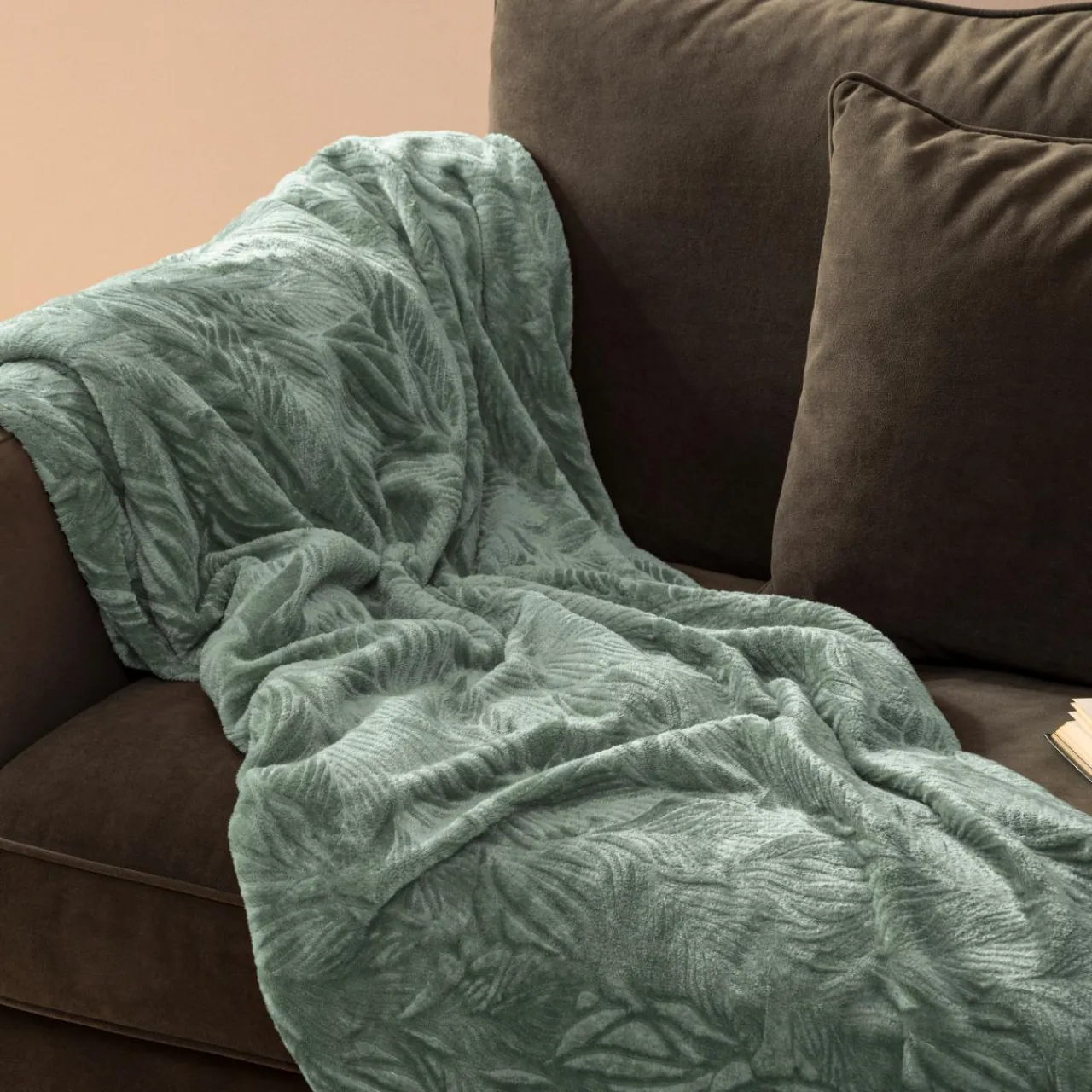 Plaid Et Jeté|Atmosphera, cru017dateur d'intu017drieur Plaid doux flanelle (125 x 150 cm) Ryo Bleu