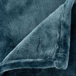 Plaid Et Jeté|Atmosphera, cru017dateur d'intu017drieur Plaid doux flanelle (180 x 230 cm) Cuddly Bleu foncé Bleu marine