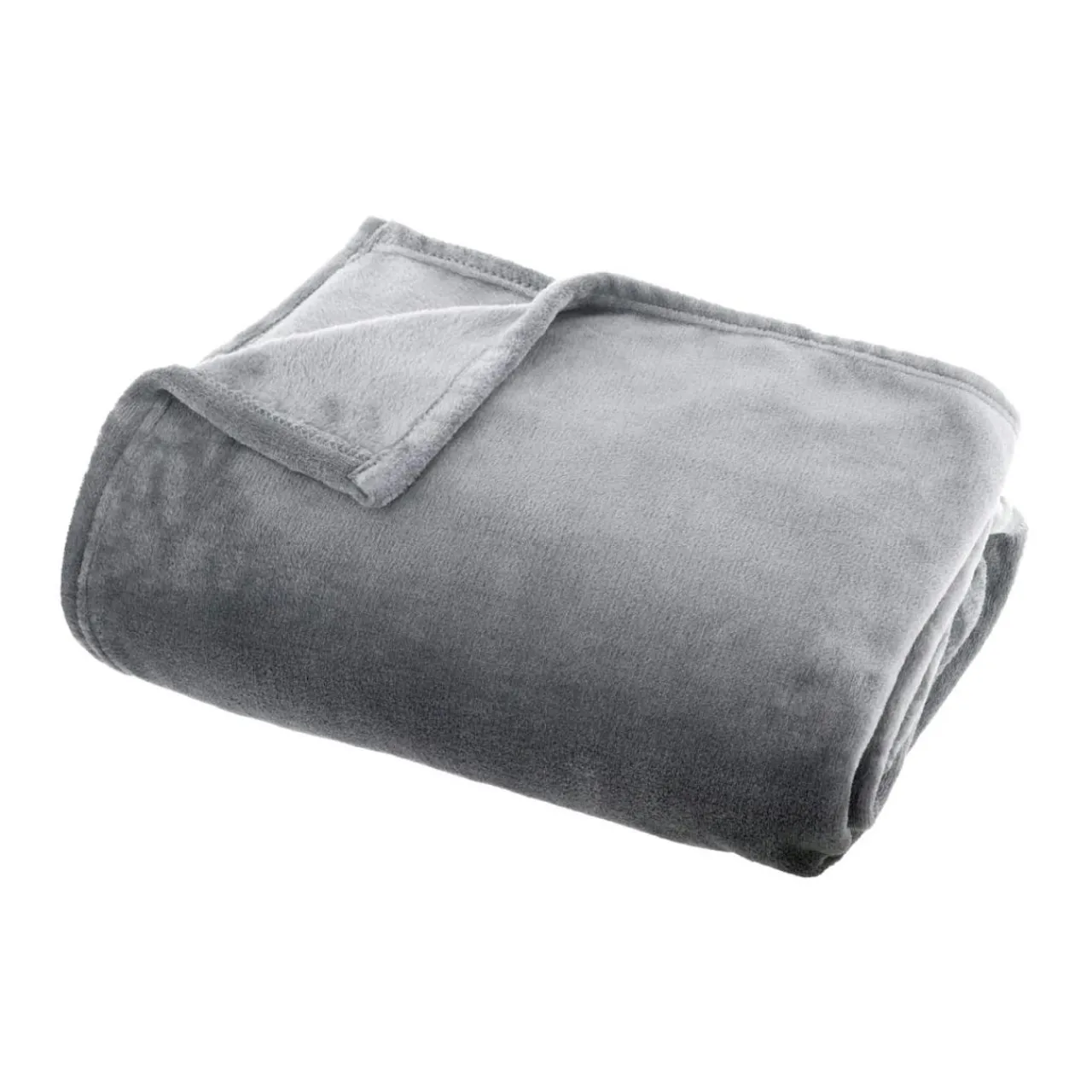 Plaid Et Jeté|EMINZA Plaid doux flanelle (220 x 240 cm) Didou Gris clair