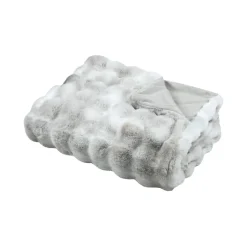 Plaid Et Jeté|STOF Plaid fausse fourrure (130 x 150 cm) Nebraska perle Gris