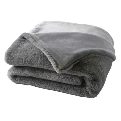 Plaid Et Jeté|EMINZA Plaid fausse fourrure (140 x 200 cm) Finn Gris Anthracite