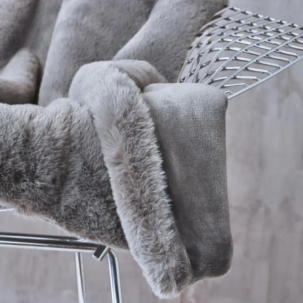 Plaid Et Jeté|EMINZA Plaid fausse fourrure (140 x 200 cm) Finn Gris Anthracite