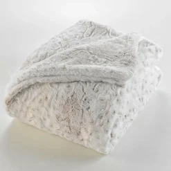 Plaid Et Jeté|douceur d'intu017drieur Plaid fausse fourrure (180 x 220 cm) Alaska Ecru Beige