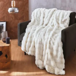 Plaid Et Jeté|EMINZA Plaid fausse fourrure (140 x 200 cm) Toronto Ivoire