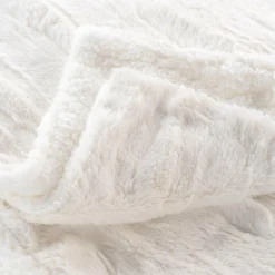 Plaid Et Jeté|douceur d'intu017drieur Plaid fausse fourrure (125 x 150 cm) Foxy Ecru