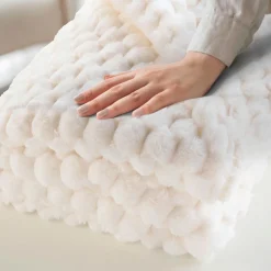 Plaid Et Jeté|douceur d'intu017drieur Plaid fausse fourrure (220 x 240 cm) Frosty Ecru