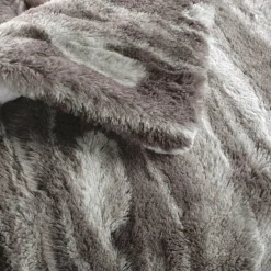 Plaid Et Jeté|DOUCEUR D'INTERIEUR Plaid fausse fourrure (180 x 220 cm) Caribou Taupe