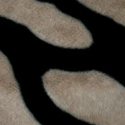 Plaid Et Jeté|STOF Plaid fausse fourrure zèbre (130 x 160 cm) Fauves Taupe