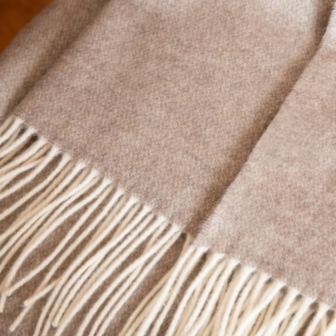 Plaid Et Jeté|l'Effet Papillon Plaid laine et cachemire (140 x 200 cm) Côme Beige