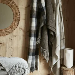 Plaid Et Jeté|Couvre-Lit Et Édredon|L'EFFET PAPILLON Plaid laine naturelle (140 x 200 cm) Marius Beige