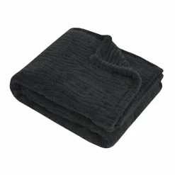 Plaid Et Jeté|LOVELY CASA Plaid polaire (160 cm) Columbia Gris Anthracite