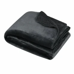 Plaid Et Jeté|LOVELY CASA Plaid polaire (160 cm) Michigan Gris Anthracite