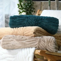 Plaid Et Jeté|LOVELY CASA Plaid polaire (160 cm) Quito Beige