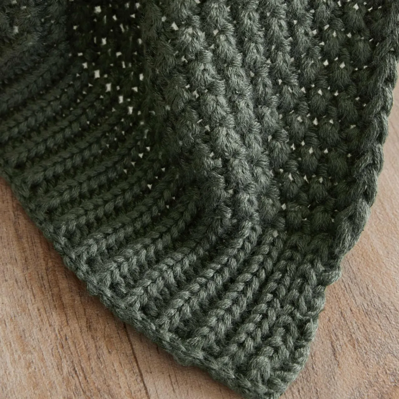 Plaid Et Jeté|EMINZA Plaid tricot (125 x 150 cm) Tessa Vert kaki