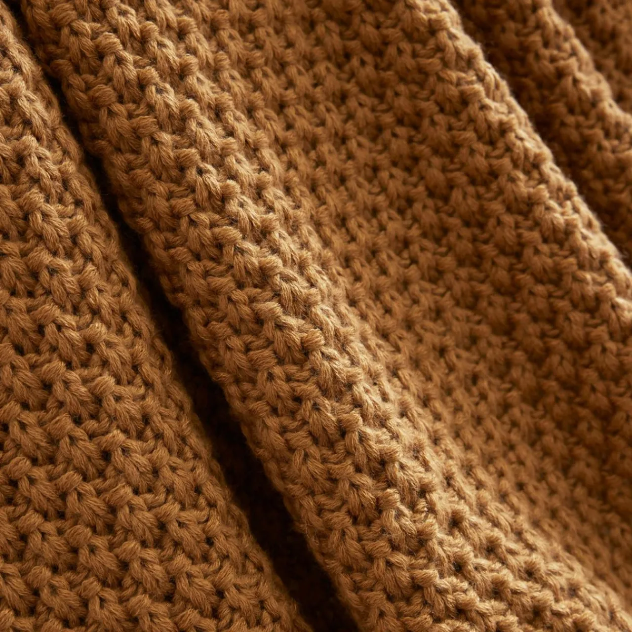 Plaid Et Jeté|EMINZA Plaid tricot (125 x 150 cm) Tessa Camel