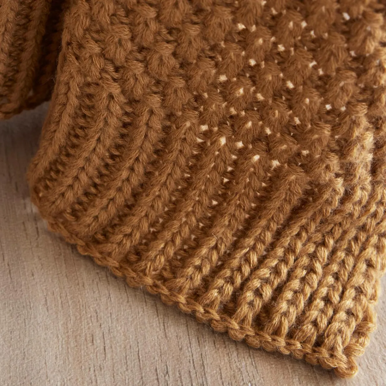 Plaid Et Jeté|EMINZA Plaid tricot (125 x 150 cm) Tessa Camel