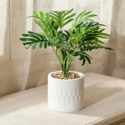 Plante Artificielle|ATMOSPHERA Plante artificielle (H28 cm) Plante grasse en pot Vert