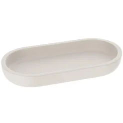 Accessoire Salle De Bain|TENDANCE Plateau de rangement ovale (19,5 cm) Japandi Beige