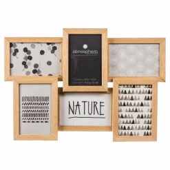 Toile, Cadre, Déco Murale|ATMOSPHERA Pêle-mêle 6 photos (41 x H31 cm) Nature Bois