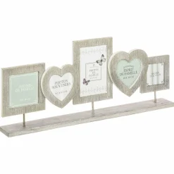 Objet Déco|ATMOSPHERA Pêle-mêle 5 photos en bois (H22 cm) Esprit Campagne Gris