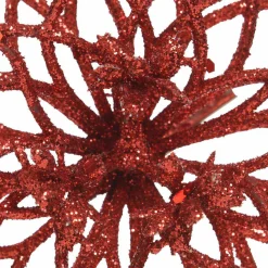 Décoration De Sapin|KAEMINGK Poinsettia de Noël Chic sur clip (D14 cm) Rouge