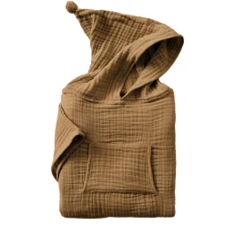 Coussin Et Plaid Enfant|Coussin Et Plaid Enfant|EMINZA Poncho de bain enfant gaze de coton 2/5 ans Gaïa Camel
