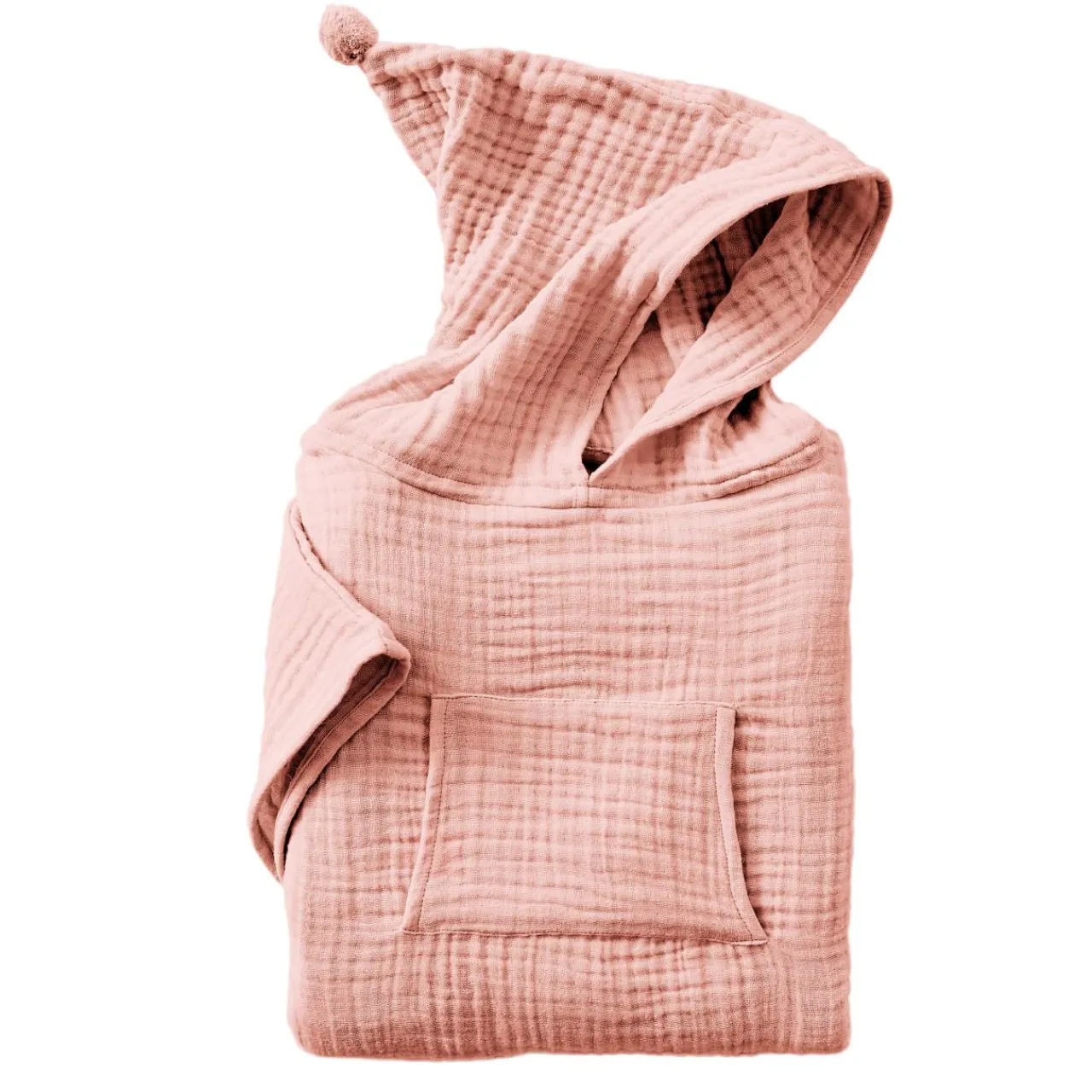 Coussin Et Plaid Enfant|Coussin Et Plaid Enfant|EMINZA Poncho de bain enfant gaze de coton 6/10 ans Gaïa Rose Pêche