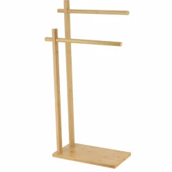 Rangement Salle De Bain|TENDANCE Porte serviette 2 barres bambou (H86 cm) Anako Naturel