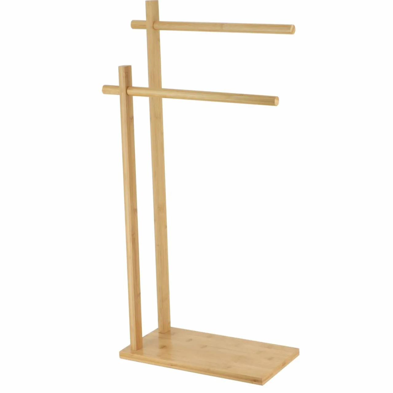 Rangement Salle De Bain|TENDANCE Porte serviette 2 barres bambou (H86 cm) Anako Naturel