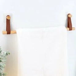 Rangement Salle De Bain|TENDANCE Porte serviette adhésif 1 barre (50 cm) Easy Chic Caramel