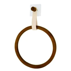 Rangement Salle De Bain|TENDANCE Porte serviette adhésif arrondi (D21 cm) Season Color Beige