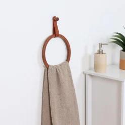 Rangement Salle De Bain|TENDANCE Porte serviette adhésif arrondi (D21 cm) Season Color Ambre