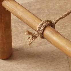 Rangement Salle De Bain|EMINZA Porte serviette pliable canne de bambou Echelle (H116 cm) Hanoï Naturel