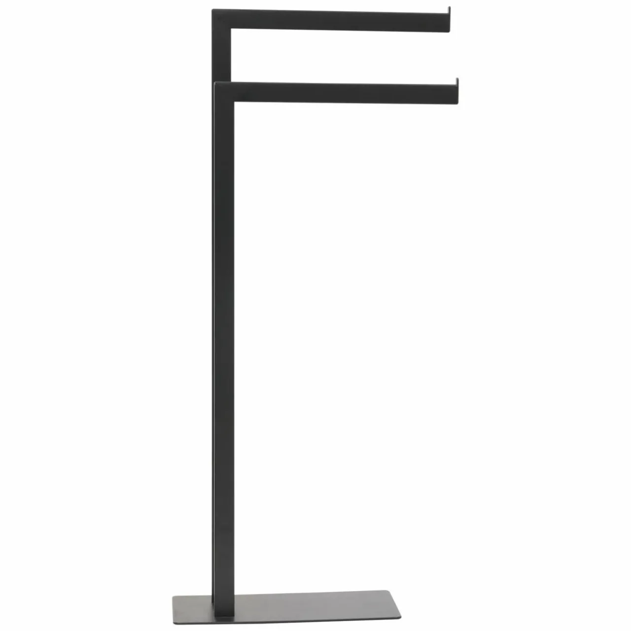 Rangement Salle De Bain|TENDANCE Porte-serviettes 2 barres (H81 cm) Métal Noir